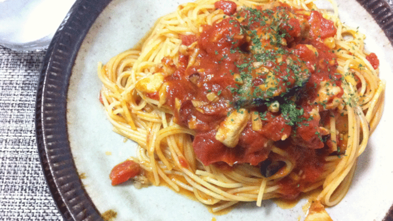 すっごいおいしい トマトソーススパゲッティ ウチゴハン
